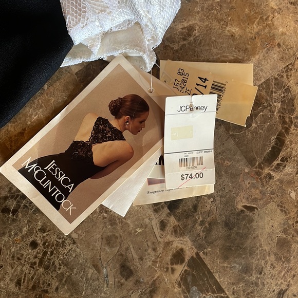 VTG 90s Gunne Sax Jessica McClintock Black White Lace Dress NWT NOS HoCo - Picture 16 of 16